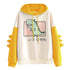 Women Sweatshirt Casual Print Long Sleeve Splice Dinosaur hoodies Sweatshirt Tops ropa mujer